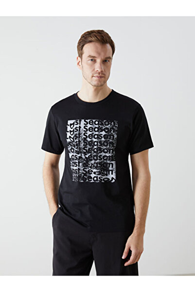 LC Waikiki RMZ GİYİM FARKIYA تي شيرت رجالي من القطن الممشط بأكمام قصيرة وياقة...