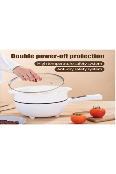 SimpluAcasa 2-in-1 Multifunctional Electric Frying Pan, 1.8L Capacity, Cerami...