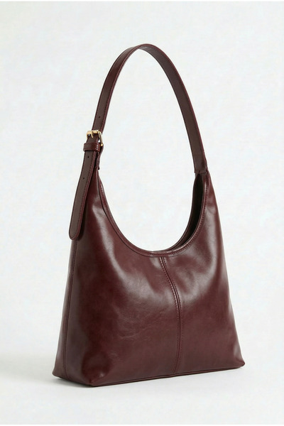 Belinabag Women's Burgundy Shoulder Bag Soft Interior and Exterior Textured Tote Bag