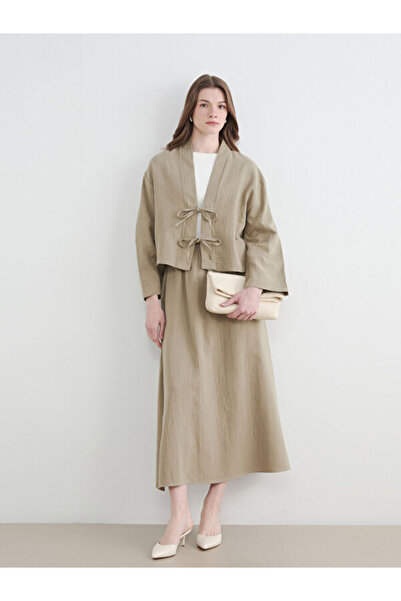 LC Waikiki Rmz Gi̇yi̇m Farkiyla Do Textured Dull Skirt with Waist Cord