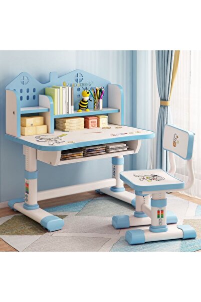 POWER Children's study desk and chair with storage drawers, cartoon-shaped re...