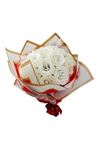 velve Πολυτελές μπουκέτο με γκλίτερ τριαντάφυλλα, με 19 διακοσμητικά λευκά τρ...