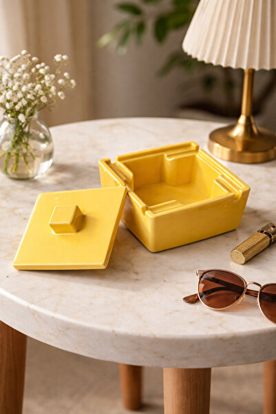 By Şirin Candle Odorless Ashtray with Lid Large