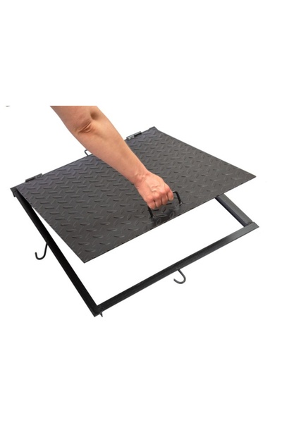 OEM Capac canalizare negru, cu rama, 60x60 cm