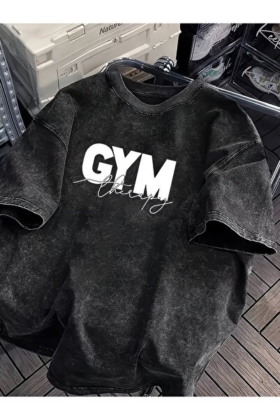 ship master Men's Gym Written Black T-Shirt 100% Cotton Minimal Sport Streetw...