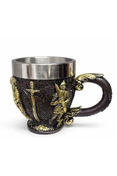 MORADO SE SIENTE PERFECTO Knight Embossed 3D Stainless Steel Mug Cup
