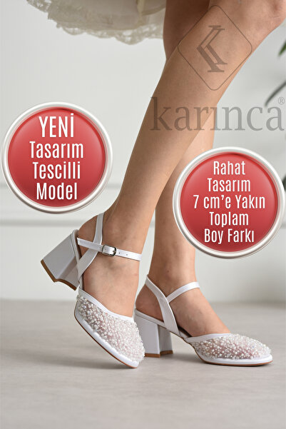 Karınca Pearl Design Bridal Shoes - Comfortable Platform K Block Heel Wedding...