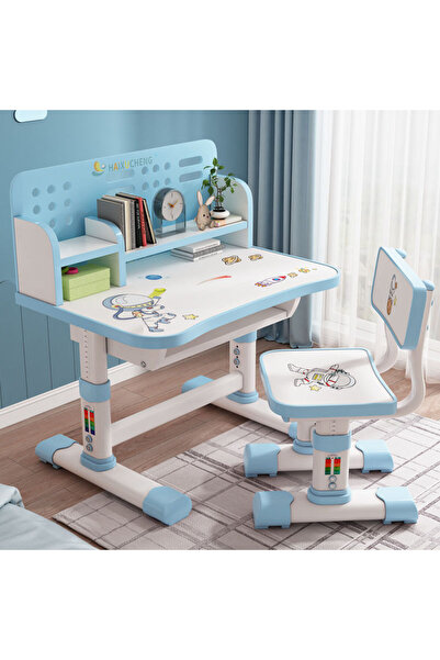 POWER Children's study desk and chair with storage drawers, cartoon-shaped re...