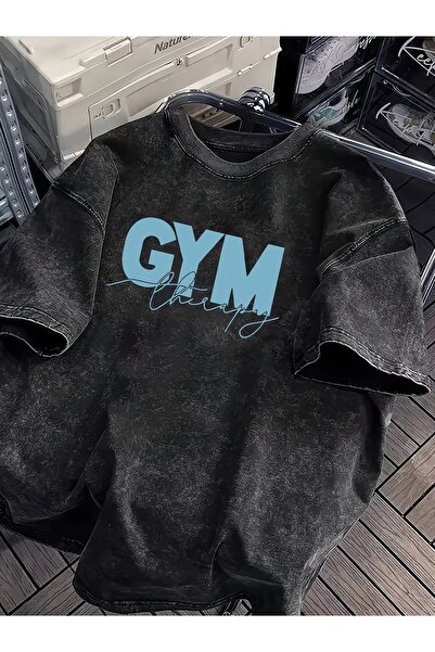 ship master Men's Gym Written Black T-Shirt 100% Cotton Minimal Sport Streetw...