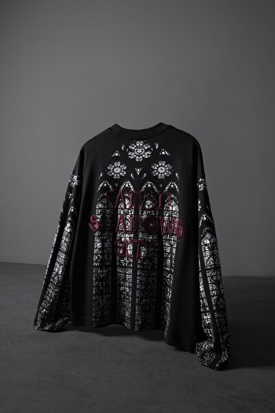 Slatra Ανδρικό μακρυμάνικο μπλουζάκι Black Shadow Of Sltr Boxy Fit