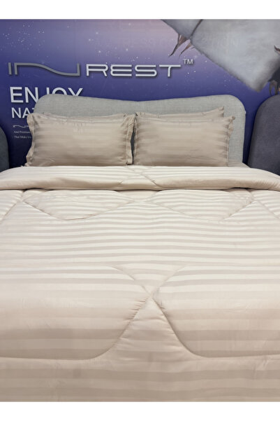 INREST طقم لحاف كينج رويال لاين بلون بيج داكن - لحاف 230×250 سم