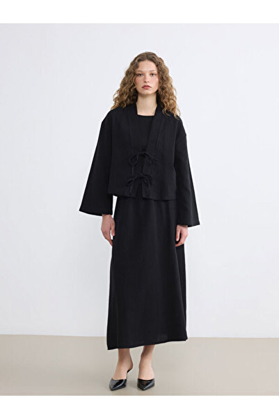 LC Waikiki Rmz Gi̇yi̇m Farkiyla Flared Muslin Skirt with Waist Drawstring