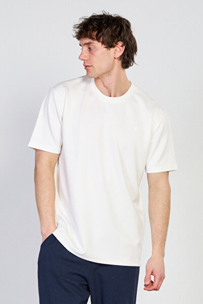 BARRELS AND OIL Men's crew neck t-shirt - ecru