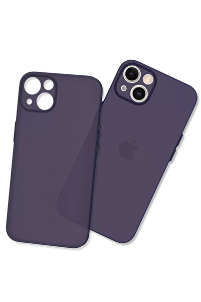 Beta Moda Hub حافظة نيو فيس لهاتف آيفون 14 بلس من السيليكون - بنفسجي داكن