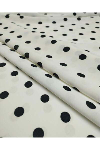 Kumaş Parça Țesătură din șifon crep negru ecru Lățime: 140cm