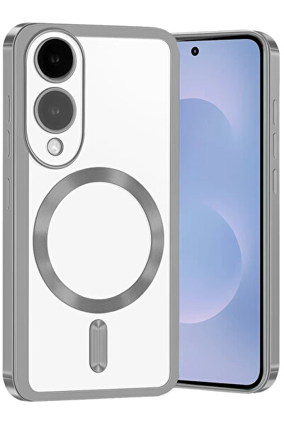 Beta Moda Hub غطاء نيو فيس سامسونج جالاكسي إس 25 إيدج كروس ماجنيتيكسيف - فضي