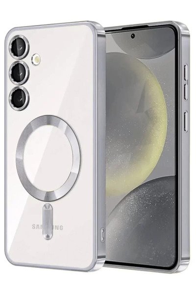 ZEMİRA HOME غطاء نيو فيس سامسونج جالاكسي A56 كروس ماجنيتيكسيف - فضي