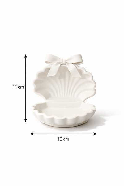Dekor atolyem Decorative Seashell Jewelry Box - Minimal Tabletop Organizer