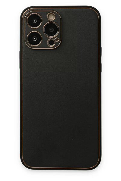 Beta Moda Hub غطاء حماية سيليكون من الجلد من نيو فيس لهاتف آيفون 14 برو - أسود