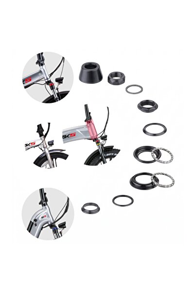 heugers Elektrikli Bisiklet Furç Takımı 25.4 / 44 / 30 Oversize – E-Bike Ön D...