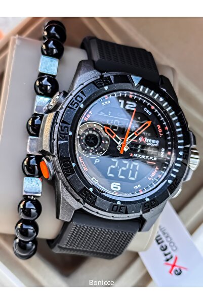 Cockpit EXTREME 10 ATM Havuz Deniz Kullanılabilir,Siyah Silikon Kordon,SPOR E...