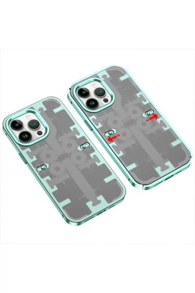 TeknoKapsül غطاء ميكانيكي جديد لهاتف آيفون 14 برو ماكس - أخضر