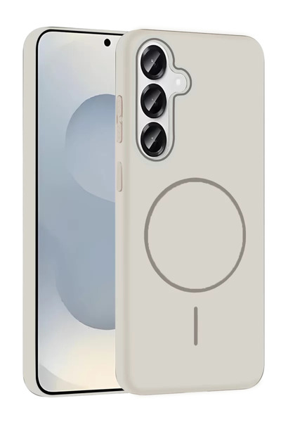 Beta Moda Hub غطاء جوكو سامسونج جالاكسي S25 بروش ماجسيف - كريمي