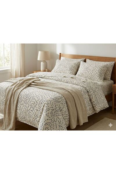 Cotivo طقم غطاء لحاف مزدوج بسحاب، مصنوع من القطن بنسبة 100%، ذو ملمس ناعم وتص...