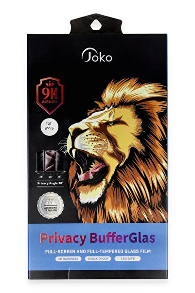 TeknoKapsül واقي شاشة زجاجي لهاتف Joko iPhone 15 Pro Buffer Ghost - أسود