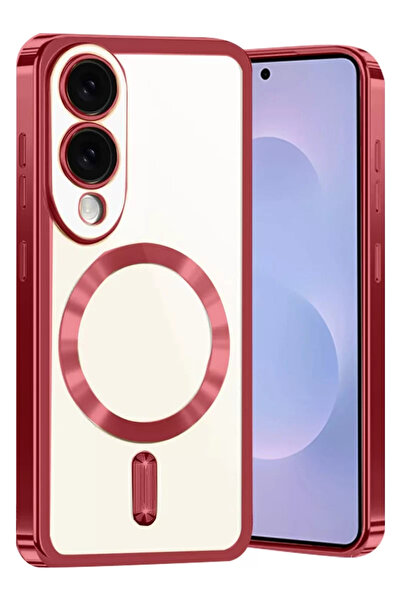 Beta Moda Hub غطاء نيو فيس سامسونج جالاكسي إس 25 إيدج كروس ماجنيتيكسيف - أحمر