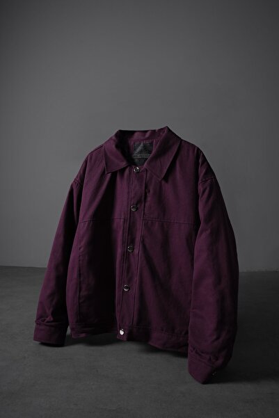 Slatra Men's Plum Boxy Fit Gabardine Jacket
