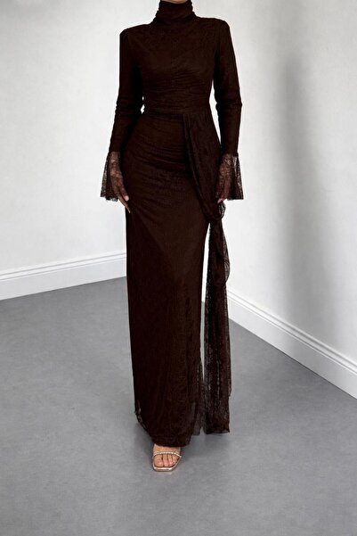 Raya Gym Dantelli Kol Detaylı Tesettür Abiye