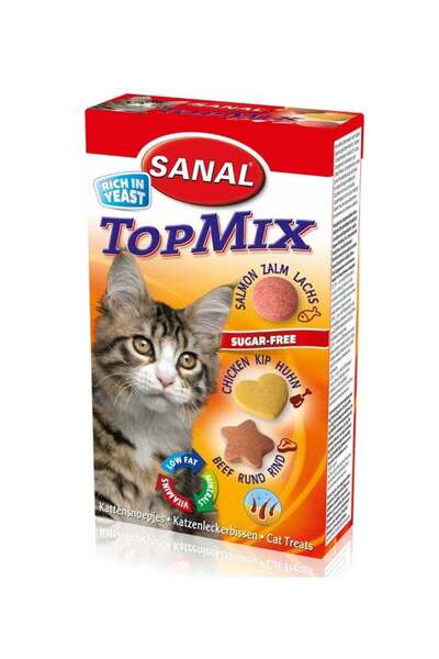 Sanal وجبات خفيفة جافة للقطط بنكهات مختلفة - لحم بقري، سلمون، دجاج - 50 جرام