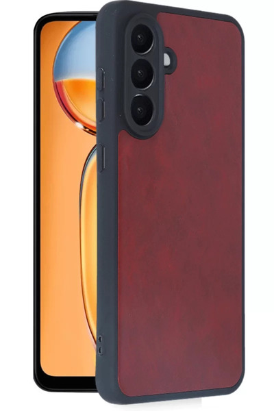 Beta Moda Hub حافظة نيو فيس لهاتف سامسونج جالاكسي A36 من الجلد - أحمر كلاريت