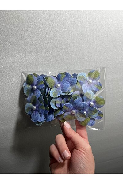 labella hediyelik İncili yapay ıslak ortanca çiçeği 50 adet(yaprak)