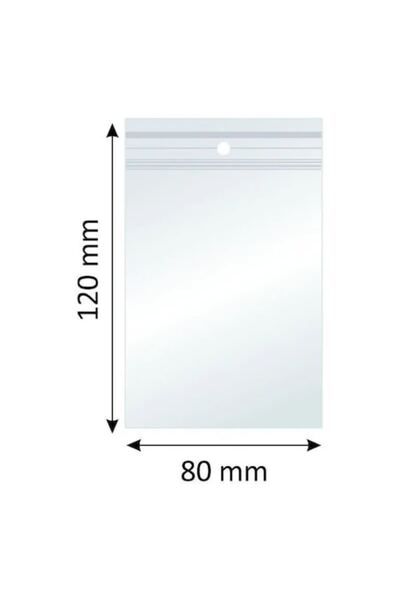 Ziplock Pungi, Polietilenă, 80x120mm, 40µm, 100 bucăți/set