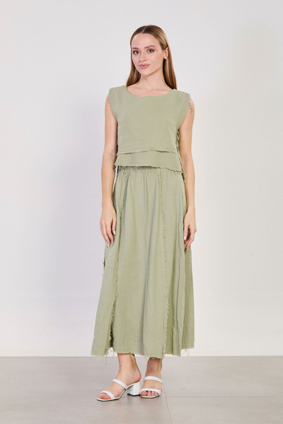 BARRELS AND OIL Set de două piese pentru femei: fustă cu legături laterale și...