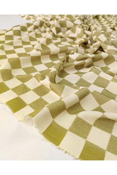 Kumaş Parça Țesătură din jerseu cu model în carouri în culorile maro amar, ve...