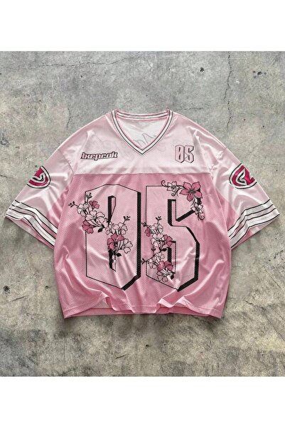 eyonnwear Çiçek Desenli 05 Baskılı Oversize Crop T-shirt