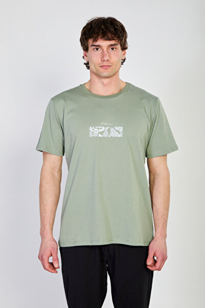 BARRELS AND OIL Men's Future Text Printed T-Shirt - Green