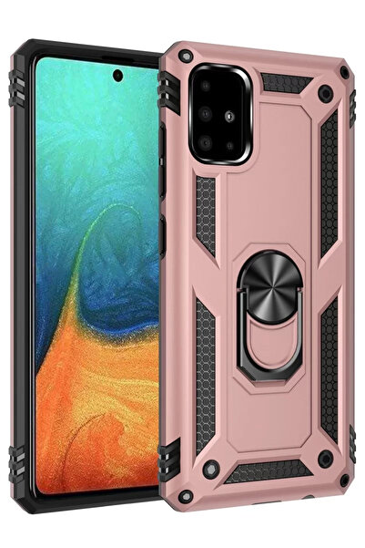 TeknoKapsül غطاء حماية سامسونج جالاكسي A71 من نيو فيس مع حلقة صوفيا - وردي