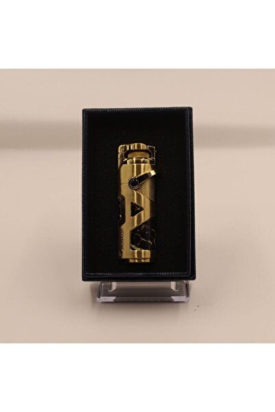 TR Parmida Tek Torch Pürmüz Gold Desenli Metal Puro Çakmağı