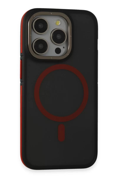 TeknoKapsül غطاء جوكو آيفون 15 برو ماكس روكي ماجسيف - أسود-أحمر