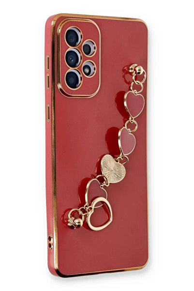 Beta Moda Hub نيوفيس حافظة سامسونج جالاكسي A53 5G من السيليكون - أحمر