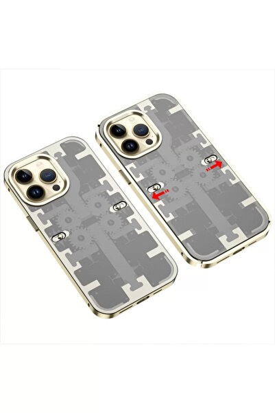 TeknoKapsül غطاء ميكانيكي جديد لهاتف آيفون 13 برو ماكس من نيو فيس - ذهبي