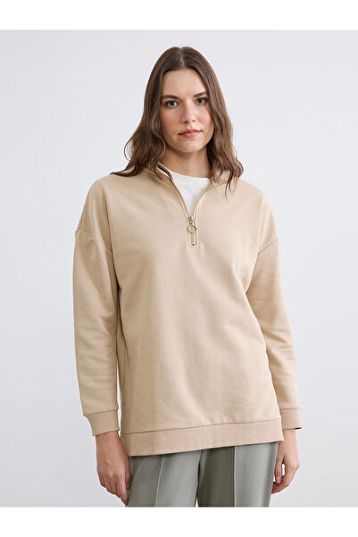 LC Waikiki Peak New Season Stand Collar Women's Sweatshirt Tunic