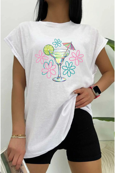 SUNFREE ΠΟΛΥΧΡΩΜΗ ΜΑΡΓΑΡΙΤΑ Εμπριμέ Γυναικεία Αμάνικη Μπλούζα Oversize με λαι...