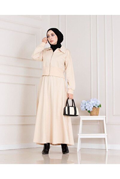 Sevitli طقم تنورة بتفاصيل سحاب من لينا