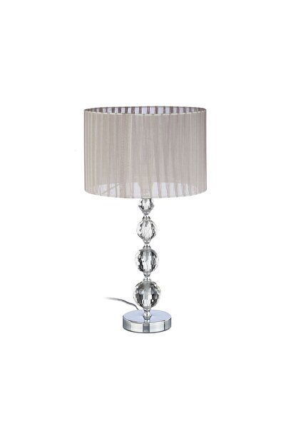 Relaxdays Crystal bedside lamp, 40W, E27, glass, iron, silver
