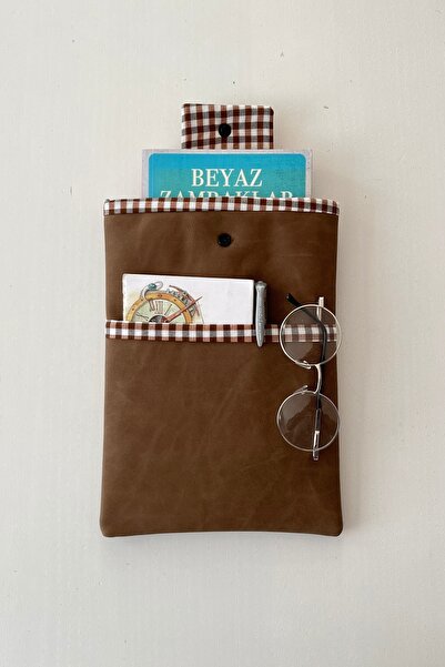 Outlet Çarşım Nubuck Leather Pocketed Book Cover Brown